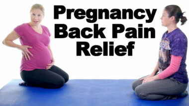 Image illustrates pregnancy back pain relief with Dr Jo.